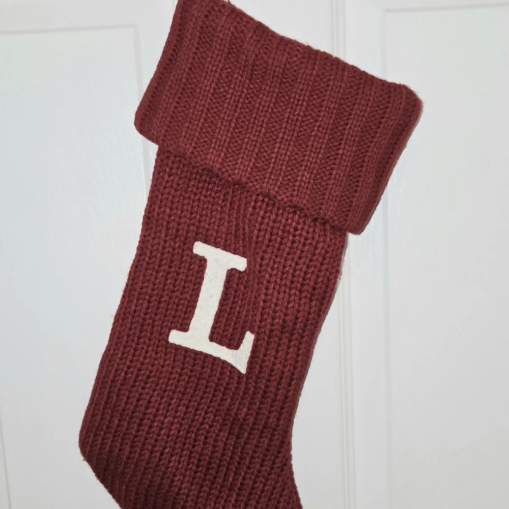 Target Wondershop Red Monogram Knit Christmas Stocking Initial 